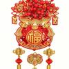 Lucky Bag Shape Chinese New Year Decoration Traditional Glitter Sequins Festive Hanging Ornaments Good Fortune Three-dimensional