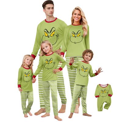 Noel Baskılı Sevimli Aile Seti Pijama, Ev Giysileri, Aile Seti Uzun Kollu Üst Pantolon Seti