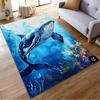 Majestic Blue Whale Underwater Design Non-slip Rug Suitable for Living Room and Bedroom Sofas
