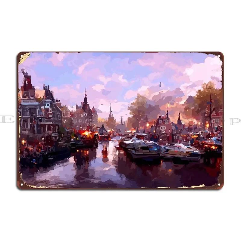Amsterdam Metal Sign Retro Home Garage Living Room Character Tin Sign Poster 20x30cm(7.8x11.8inch)