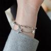 PANJBJ 925 Silve Beads Letters Bracelet for Women Girl Gift Punk Good Luck Simplicity Jewelry
