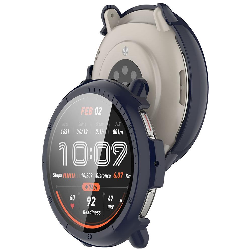 Huami Amazfit Active 2 için Temperli Cam + Kılıf Cam Ekran Koruyucu Sert PC Koruyucu Tampon Amazfit Active2 Aksesuarı