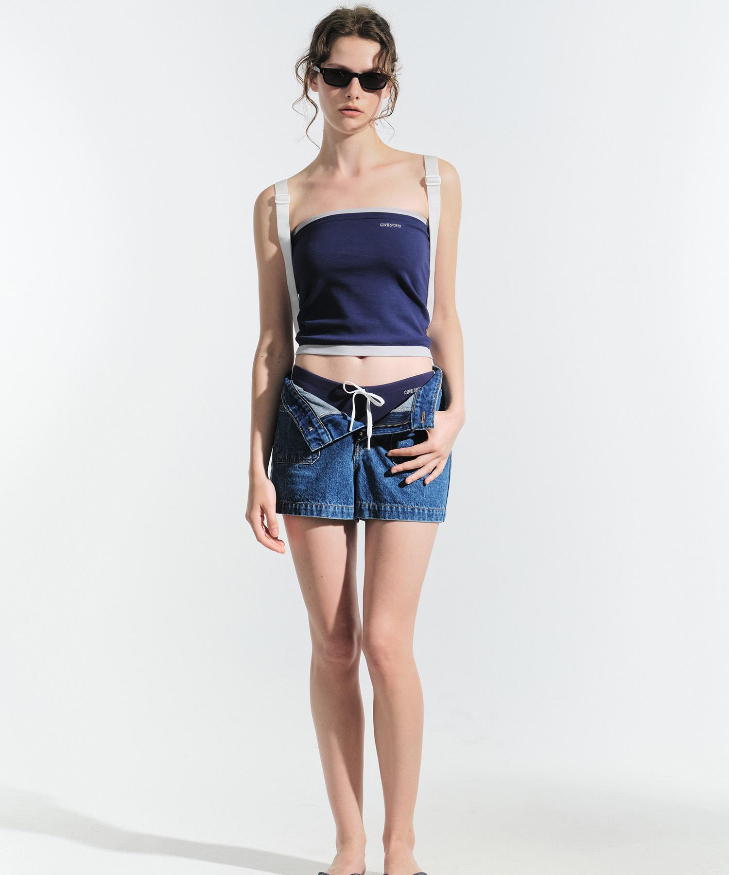 Grove Moana Tube Top (Navy) Navy/F