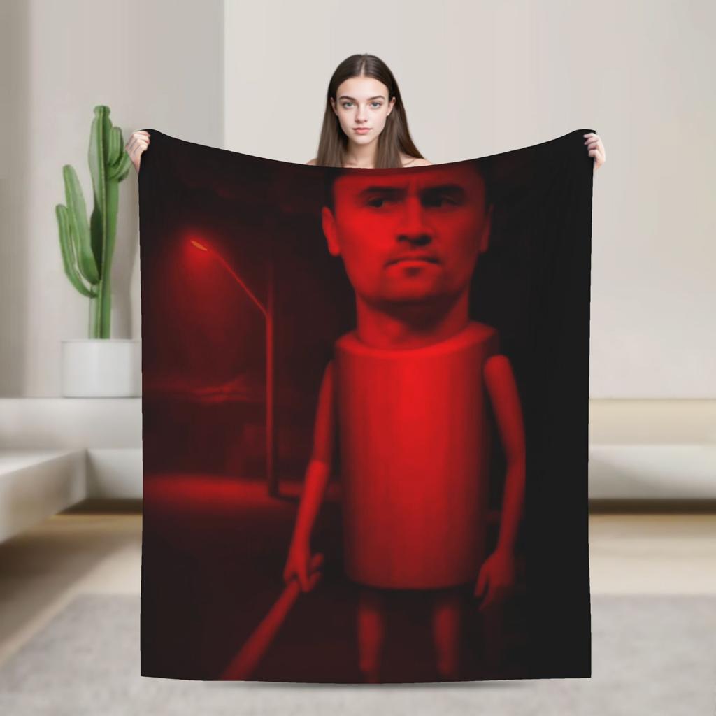 Charlie Kirk Creative Meme Funny Blankets Velvet Printed Blue Baby Multifunction Lightweight Throw Blankets for Home