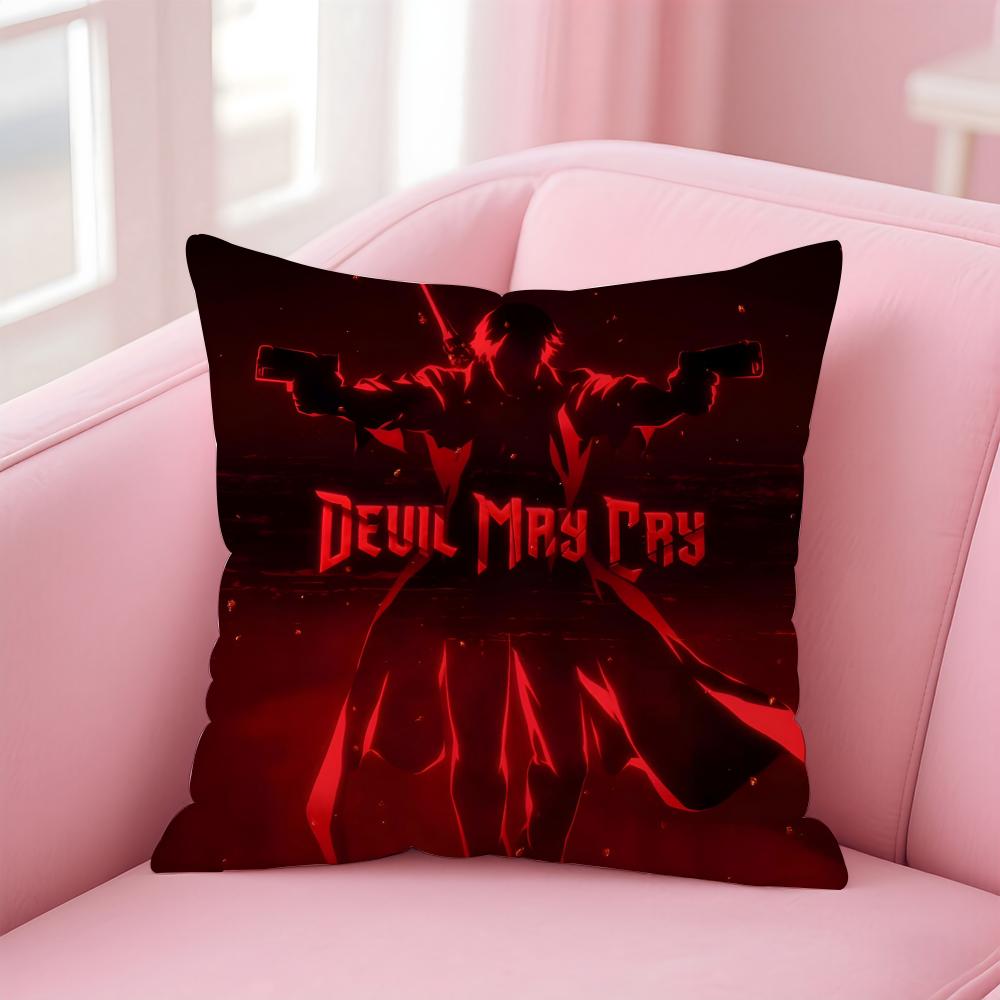 Cool Hot Game DDevil May Cry Cushion Cover Pillowcase Short Plush Invisible Zipper Room Sofa Cushion Cover