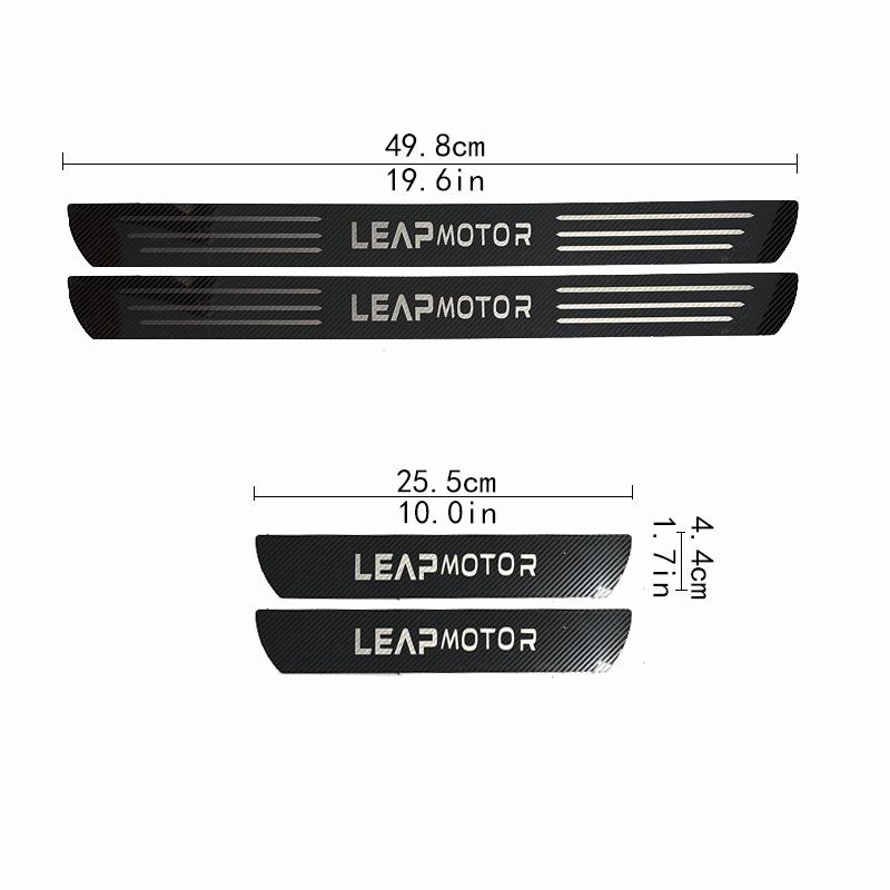 Leapmotor T03/C11/S01/C01 Car Door Sill Protector: Anti-step & Protective Universal Bumper Strip Ultra-thin Silver