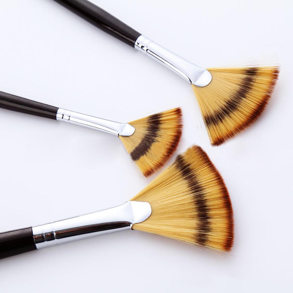 3 Different Size PIXNOR 3pcs Wooden Fan Brush for Painting 3 Different Size PIXNOR 3pcs Wooden Fan Brush for Painting