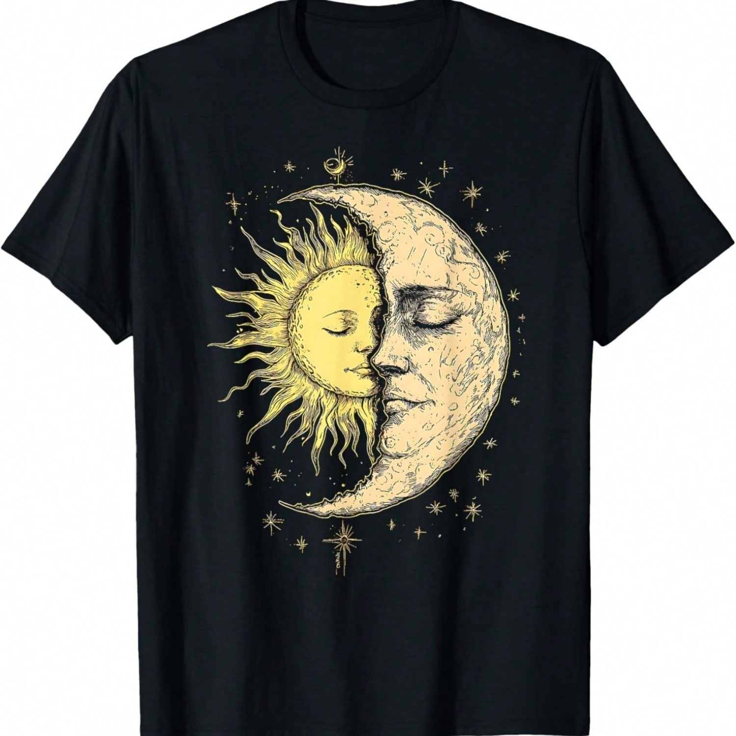 Boho Mystical Sun And Moon Aesthetic Celestial Vintage T-Shirt S