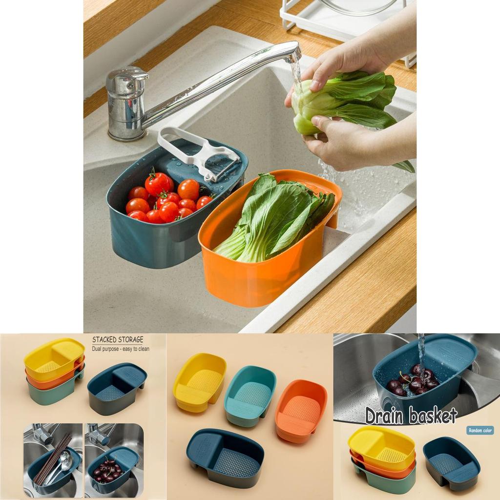 Sink Strainer Draining Basket Kitchen Garbage Filter Hanging Rack Storage