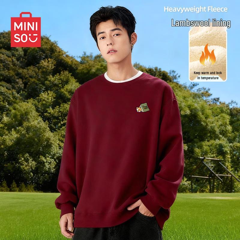 

MINISO Men s Lambswool Winter Crewneck Sweatshirt L