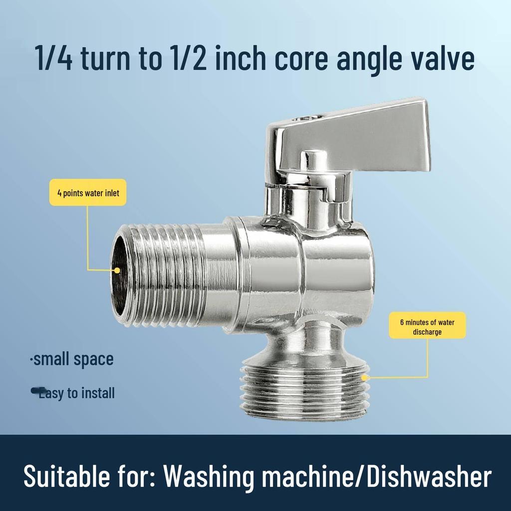 All-Copper High-Flow Hot & Cold Water Switch for Appliances (4-6 Minute Angle Valve).