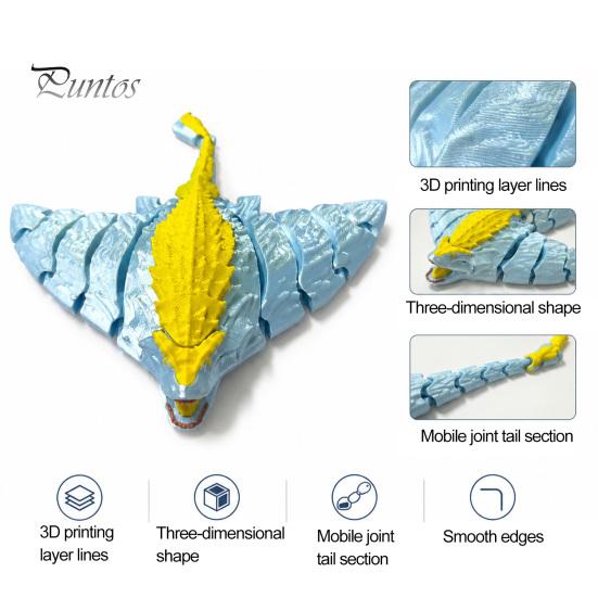 Sea Animal Figurine with Flexible Joints Articulated Deep Creature Toy, 3D Printed Horror Marine Figure, Figure for Desk Decoration Movable