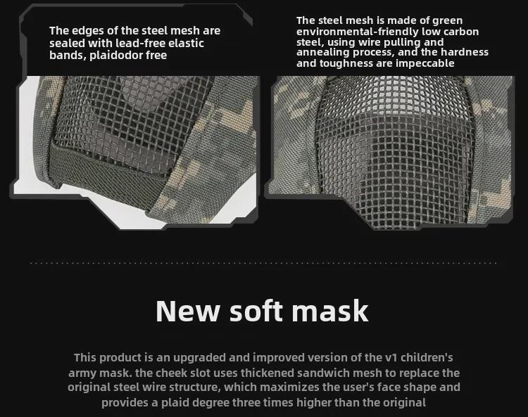 Outdoor Cycling Breathable Steel Wire Tactical Mask for CS Field Protection