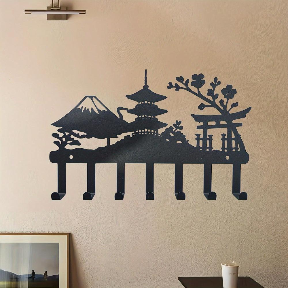 Wall Mounted Black Metal Key Holder Hat Rack For Hallway Kitchen Bathroom Bedroom