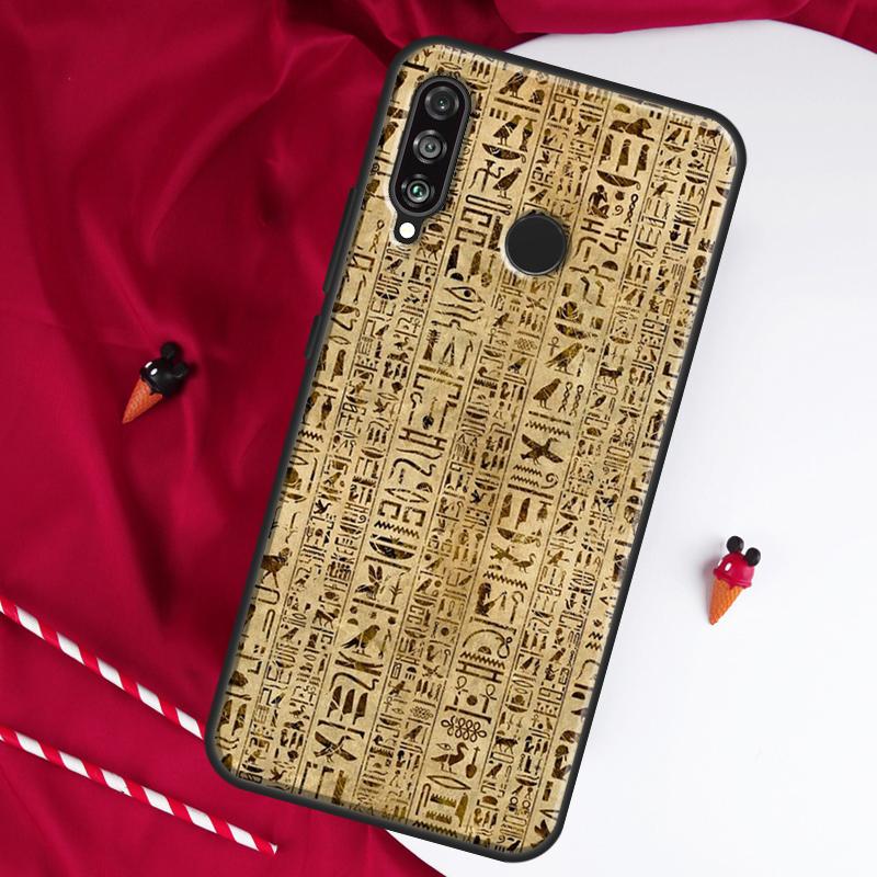 Ancient Egyptian Hieroglyphic For Huawei Nova 12i 11i 8i 12s 9 10 SE Y90 Y60 Y70 Y72 Y61 Y91 P20 P40 P30 Lite P60 Pro Case