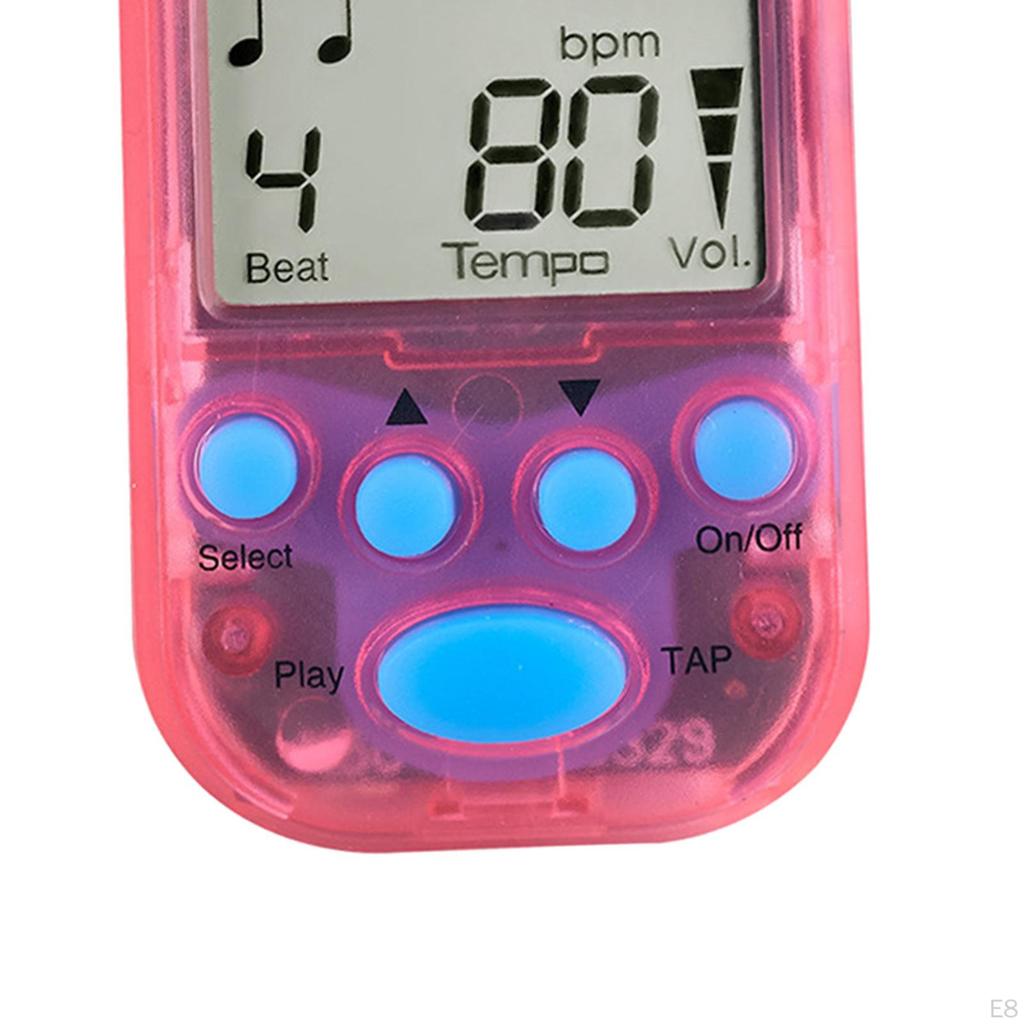 Mini Digital Metronome Beat Tap Volume Adjustable Lightweight Durable Portable Clip On for Drum