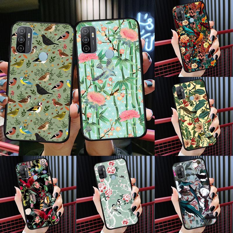 Garden Birds Case For Oppo A96 A76 A16 A15 A17 A52 A72 A54S A57S A58 A78 A98 A57 A77 A54 A74 A94 Cover