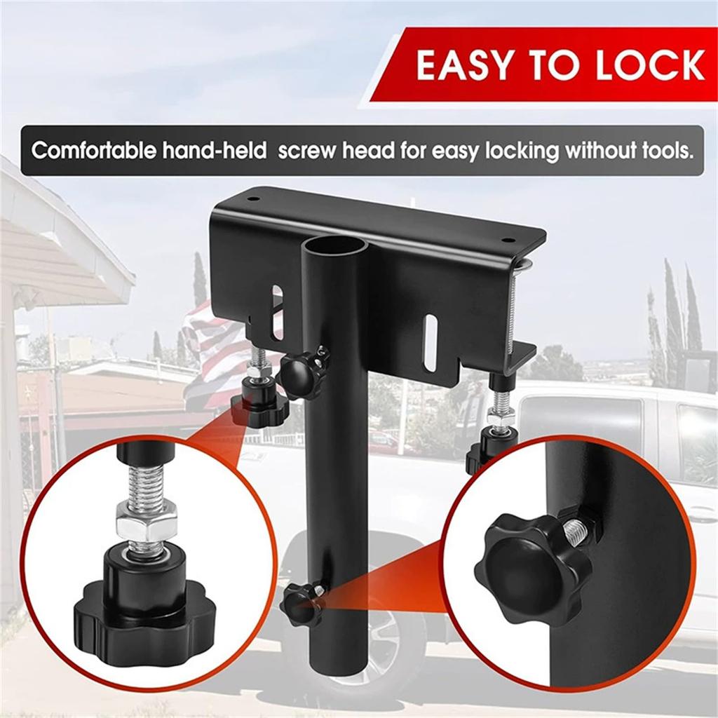 Truck Flag Pole Mount Kits, No Drilling Universal Truck Flagpole Holder fits Up to 1.5IN  Pole, 1 Pack
