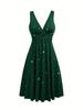 Abito Elegante da Donna Taglie Forti con Scollo a V, Glitter e Pieghe - Primavera/Autunno 2026