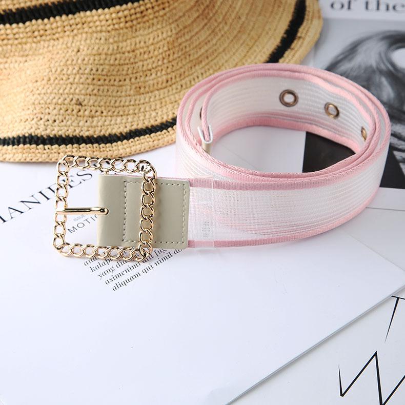 

Versatile Unisex Belt And Slimming With Metal Buckle Belt Paired Jeans With рожевий