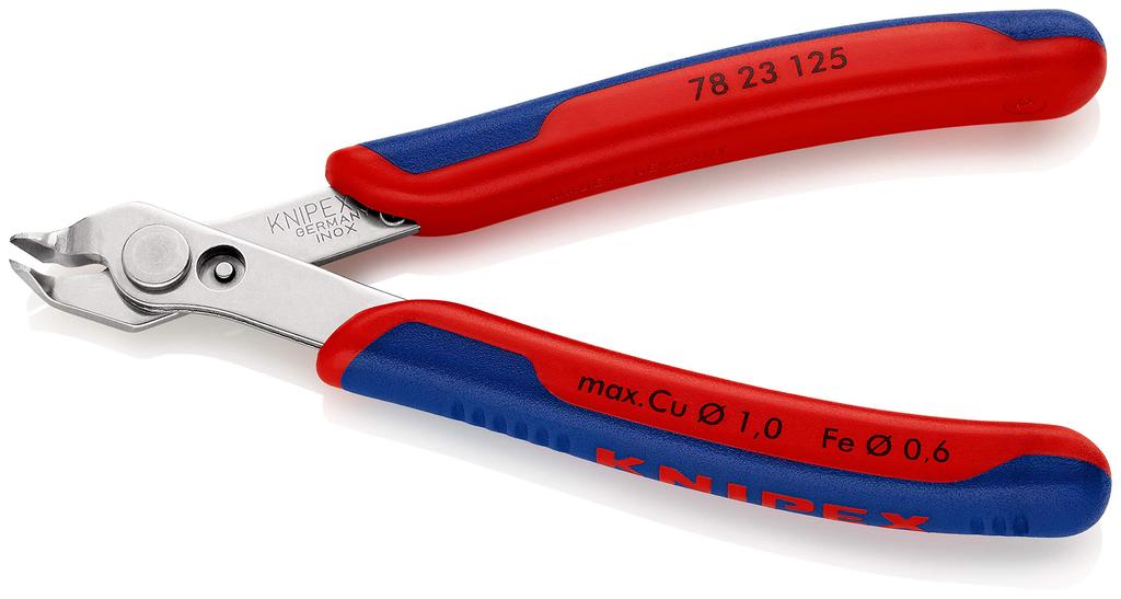 KNIPEX Super 125mm Ideal for Precision Cutting of Electronics and Precision Nippers, 60° Bend, Length, Machinery, 7823-125SB