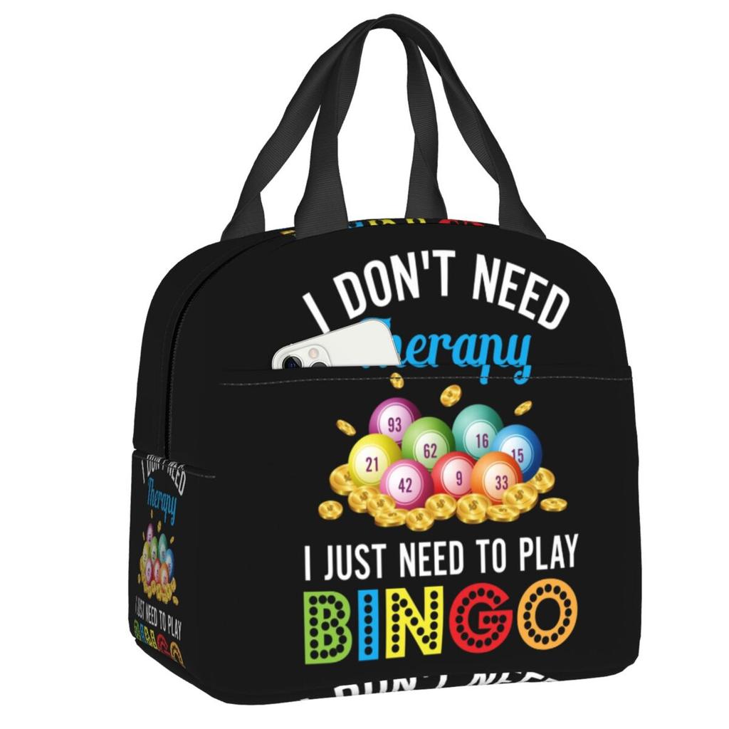 Bolsa de almuerzo térmica aislada personalizada para amantes del juego Bingo Queen, contenedor de almuerzo reutilizable para mujer, caja de alimentos multifunción para picnic al aire libre