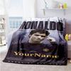 Cristiano Ronaldo 27 Personalized Name Blanket Lightweight Customizable Blanket Soft Warm Cozy for Bedding Home Decor Office Living Room