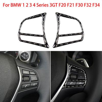 Carbon Fiber Steering Wheel Button Sticker Trim Cover For BMW 1 2 3 4 Series 3GT F20 F21 F30 F32 F34 Car Interior Accessories