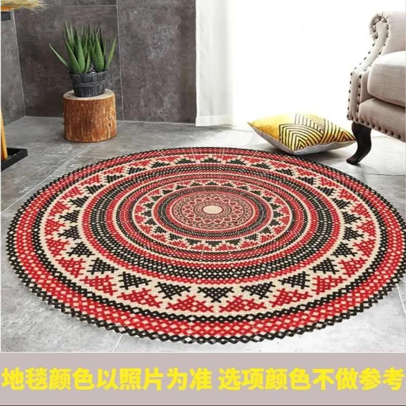 American Ethnic Bohemian Round Carpet Living Room Bedroom Decorate Coffee Table Rug Hanging Basket Computer Swivel Chair Mat