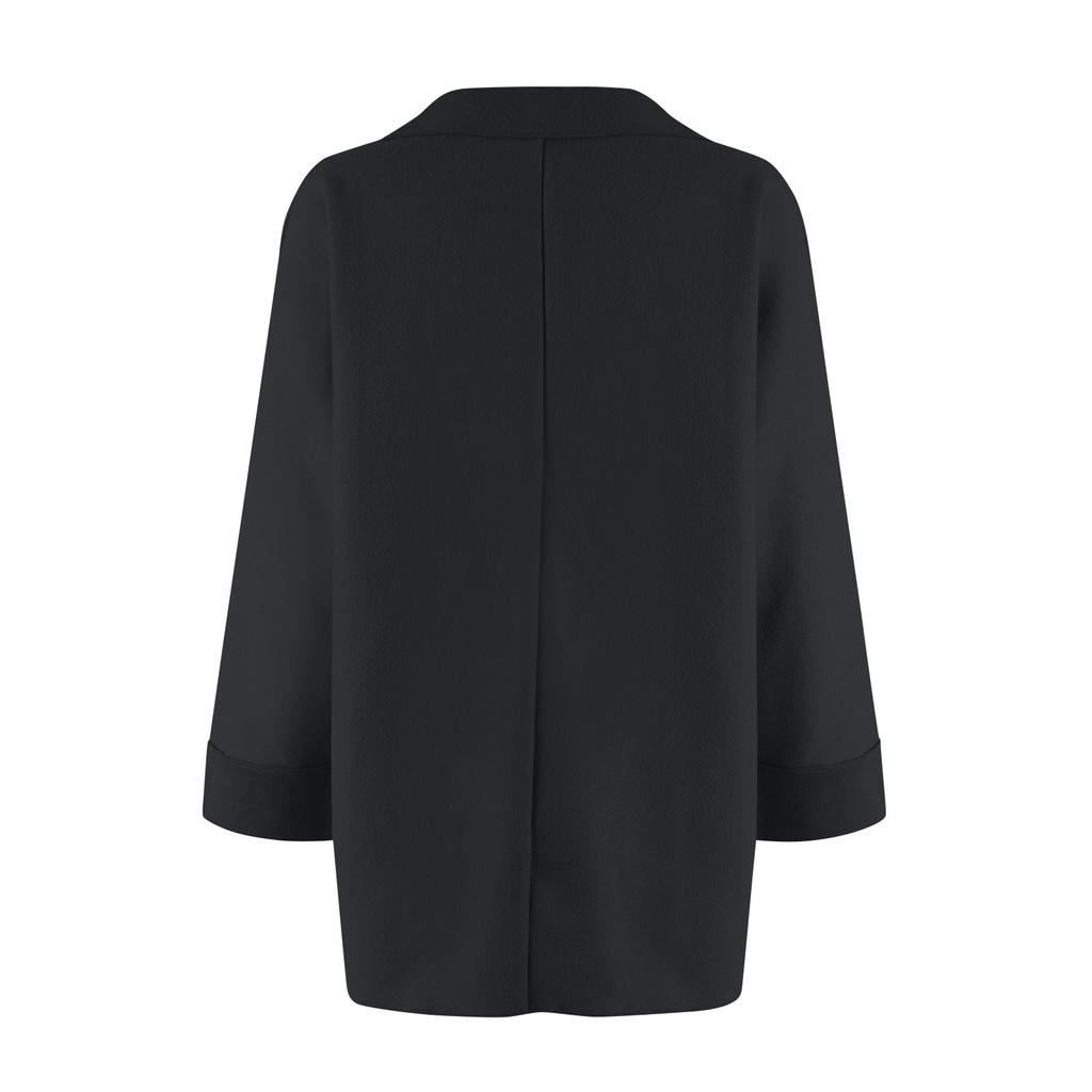 Women's Winter Woolen Jacket Casual Versatile Loose Lapel Pocket Button Cardigan