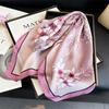 Korean Version of Gentle Simulation Silk Printing Women's Silk Scarf Square Scarf High-end Shawl Sunscreen Neck Scarf Headscarf Scarf