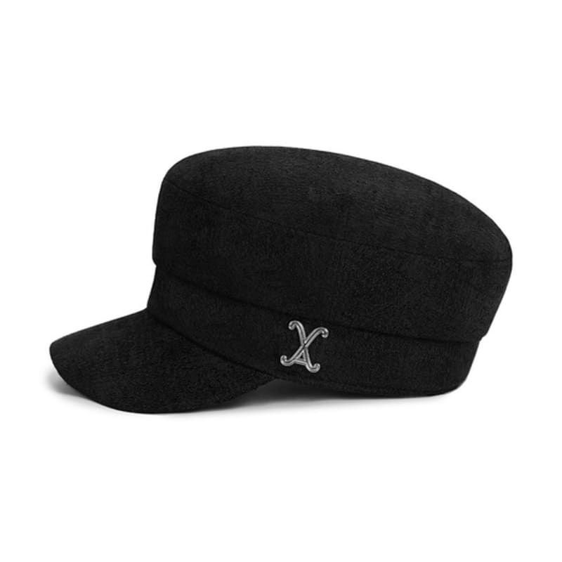 VARZAR VA Curved Studded Sailor Cap Black