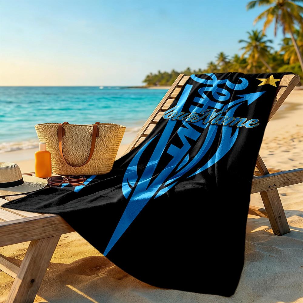 Fc Zenit Saint‑petersburg Customize Text Beach Towel Super Soft & Absorbent Portable for SwimmingBeachCamping Travel Beach AccessoriesGym