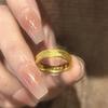 Antique gold craftsm irregular brushed rings for women Retro Glossy no inlaid opening adjustable ring banquet party jewelry