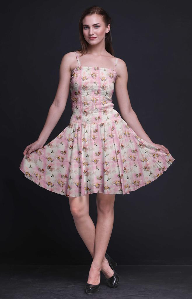 Bimba Bird Women Sleeveless Mini Flowy Tank Summer Sun Dress Floral Print