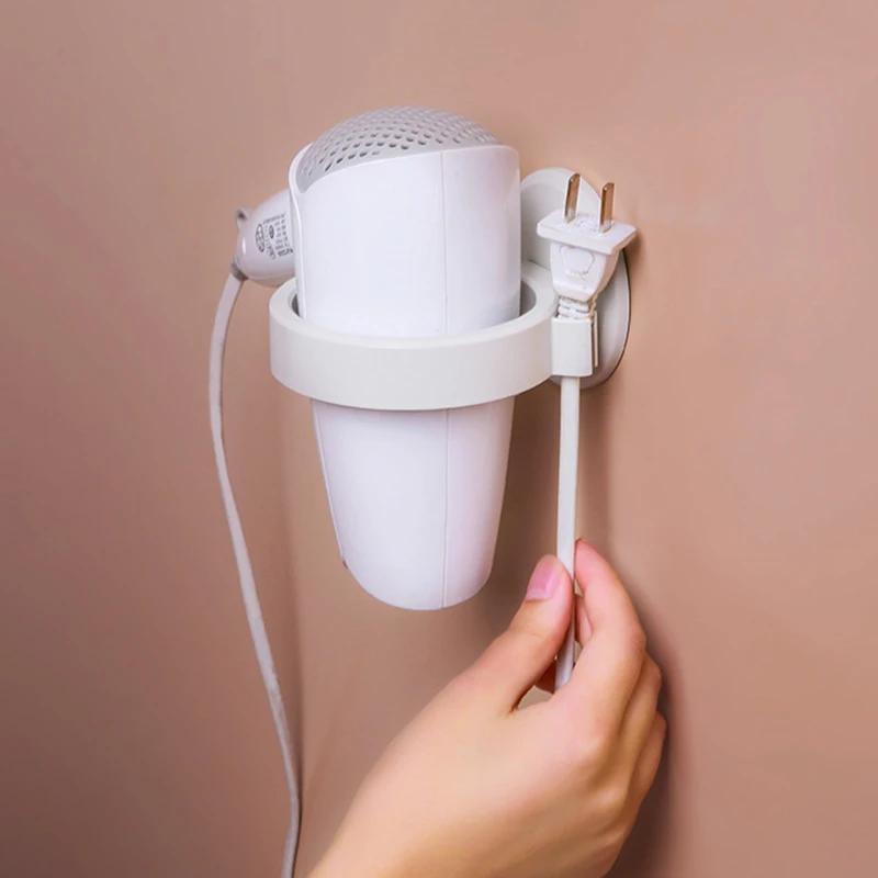 Badezimmer Wandmontierter Föhnhalter Ständer Kunststoff Ablageregal Ständer Föhnhalter Organizer Heim Badezimmer Zubehör