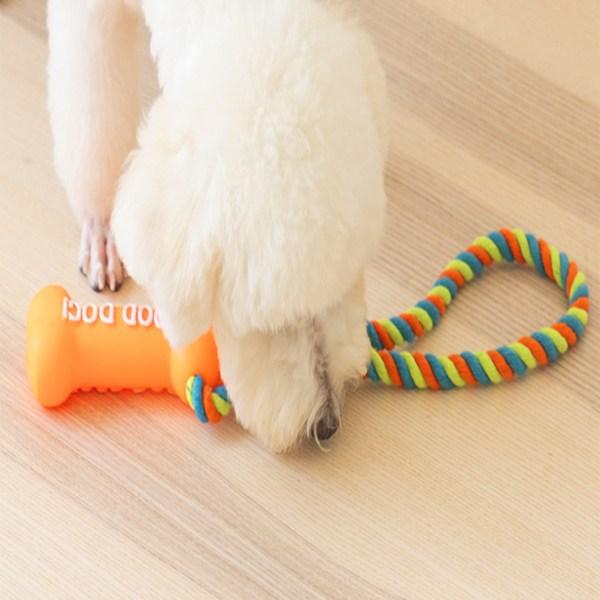 Dog Hanau Quietsch- und Zerrspielzeug, 2er-Set, orange, grün, 1 Set