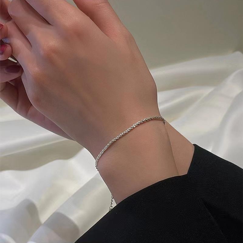 Super flash full summer star light luxury high-end necklace female collarbone chain plated chain plain chain with jewelry