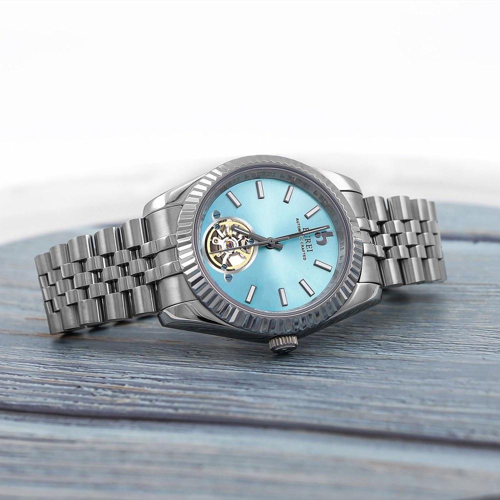 BUREI Men's Automatic Mechanical Watch Waterproof Stylish Analog Business Casual Night Light