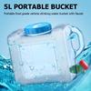 5 L Water Container Water Carrier Canister Large Capacity Water Bottle with Faucet Beverage Water Bucket For Outdoor Camping