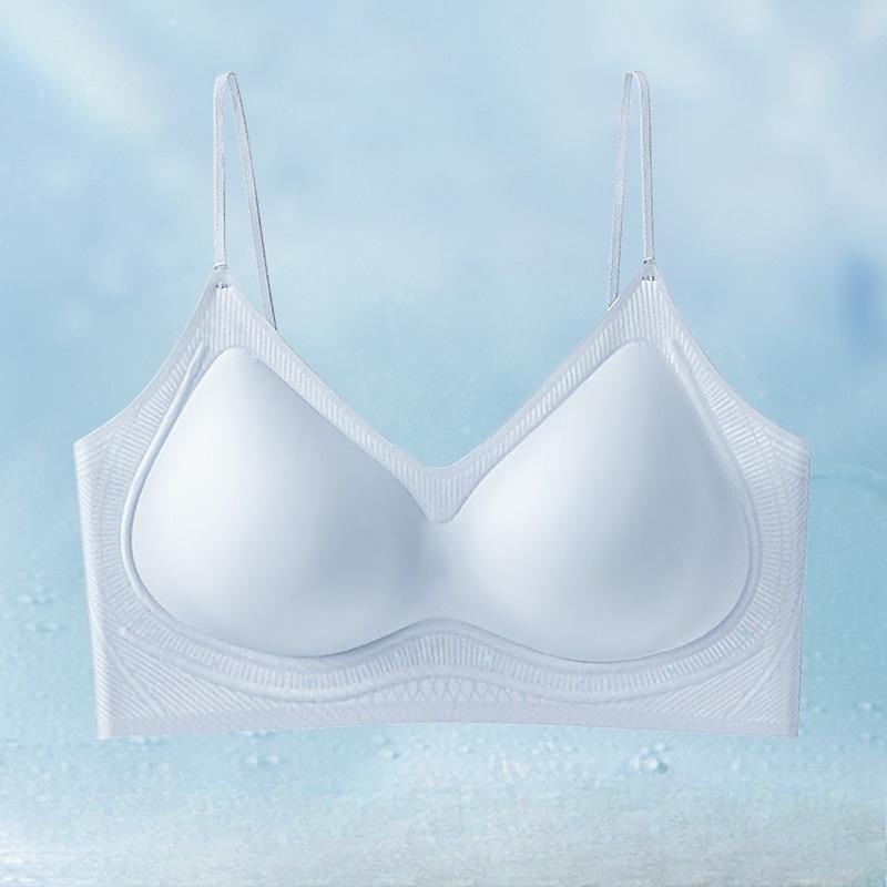 Women's Summer Thin New Style No Trace of Thin Shoulder Belt Beauty Back Small Chest Gathered Underwear