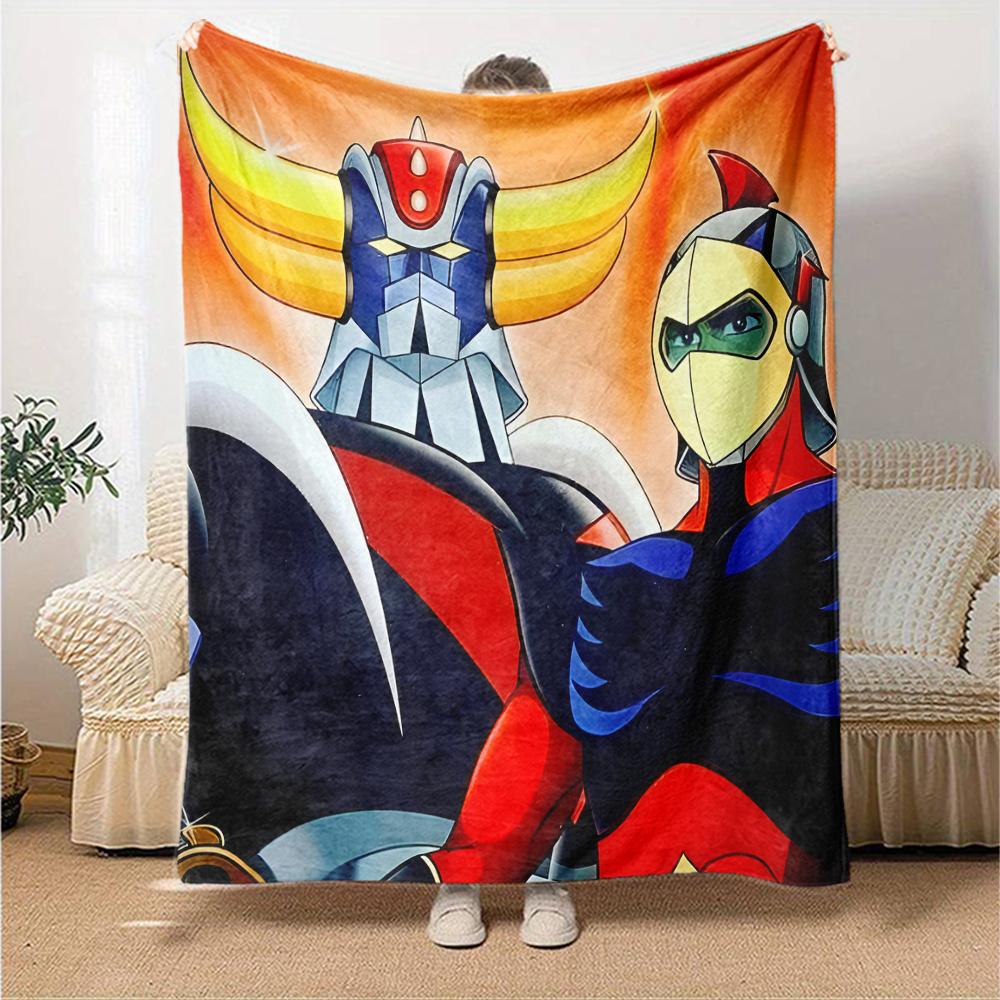 1pc UFO Robot Grendizer9 Blanket, Gift, for Men and Women, Soft Blanket, Good for Sofa Bed Couch Travel, Lightweight Flannel Blanket