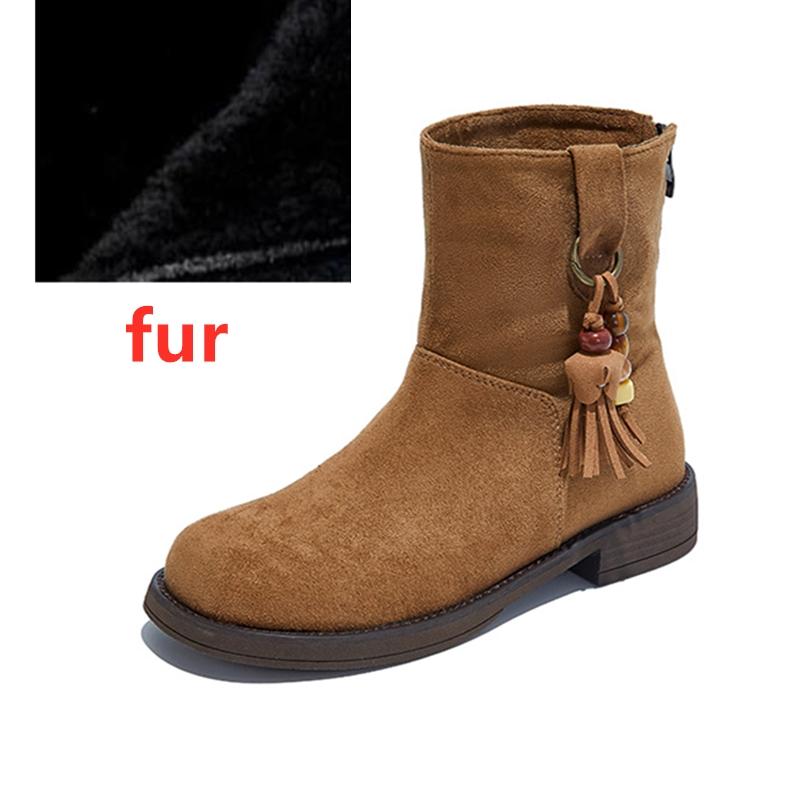 Mode AIYUQI 2025 Maillard Damen Western Cowboy Stiefel Rutschfest Rundzehen Damenstiefel Übergröße Stiefeletten und Kurze Stiefel weiblich