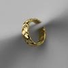 Versatile High-End Chunky Cable Knit Ring: Textured S925 Sterling Silver, Gold-Plated Women's Jewelry
