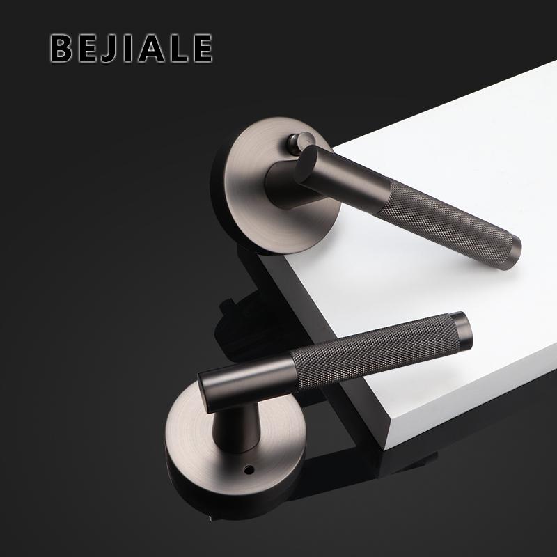 American Simple Black Bathroom Lock Bathroom Home Interior Bathroom Door Handle Wooden Door Lock Knurled Privacy Lock Thread Lock3