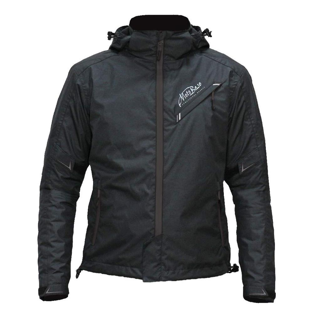 MOTO BASE Model Windproof and Waterproof Motorcycle Windbreaker Spring/Autumn Jacket/Protection Jacket/MBWB-01 (Black/Black/LB)