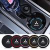 2pcs Car Coaster Water Cup Slot Non-Slip Pad Emblem Auto Interior Accessories For Lancer 9 EX Outlander 3 ASX L200