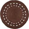 Brown Dye Rug Natural Jute Hand Braided Round Shape Rugs for Living, Indoor & Outdoor, Kitchen Farmhouse Carpet