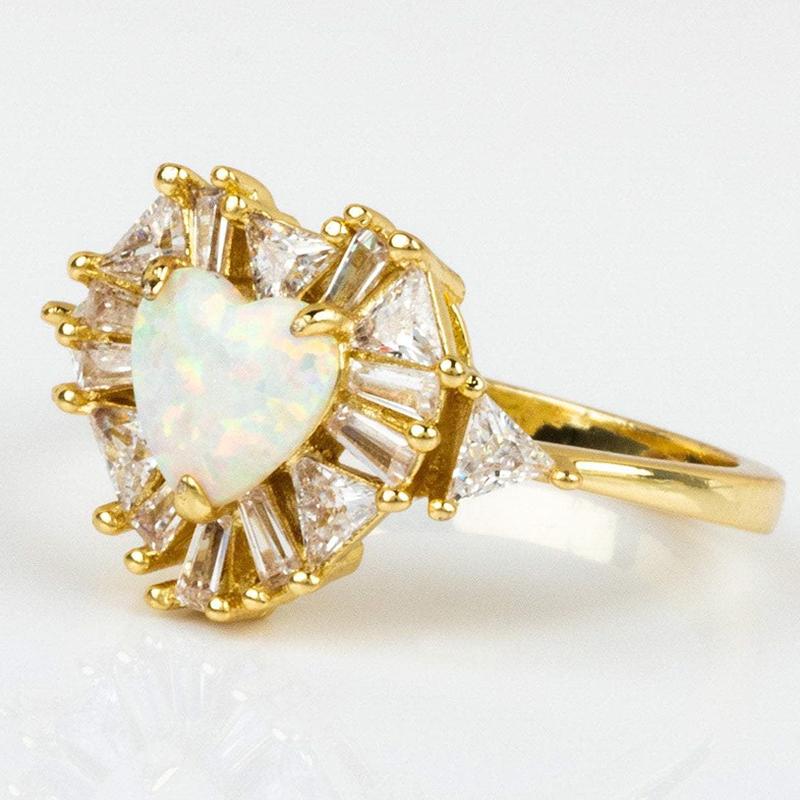 Gold-Plated Stainless Steel Love Ring For Women Fashion Trend Zircon Finger Ring Female Engagement 10