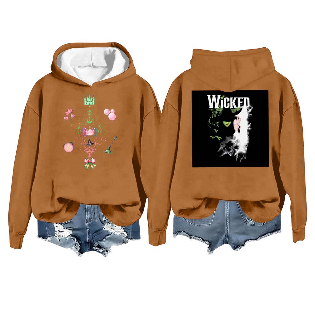 Women's Fashion Casual Long Sleeve Loose Printed Pullover Sports Long Sleeve Hooded Sweatshirt